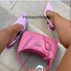 Zara satin effect sling back heels